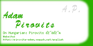 adam pirovits business card